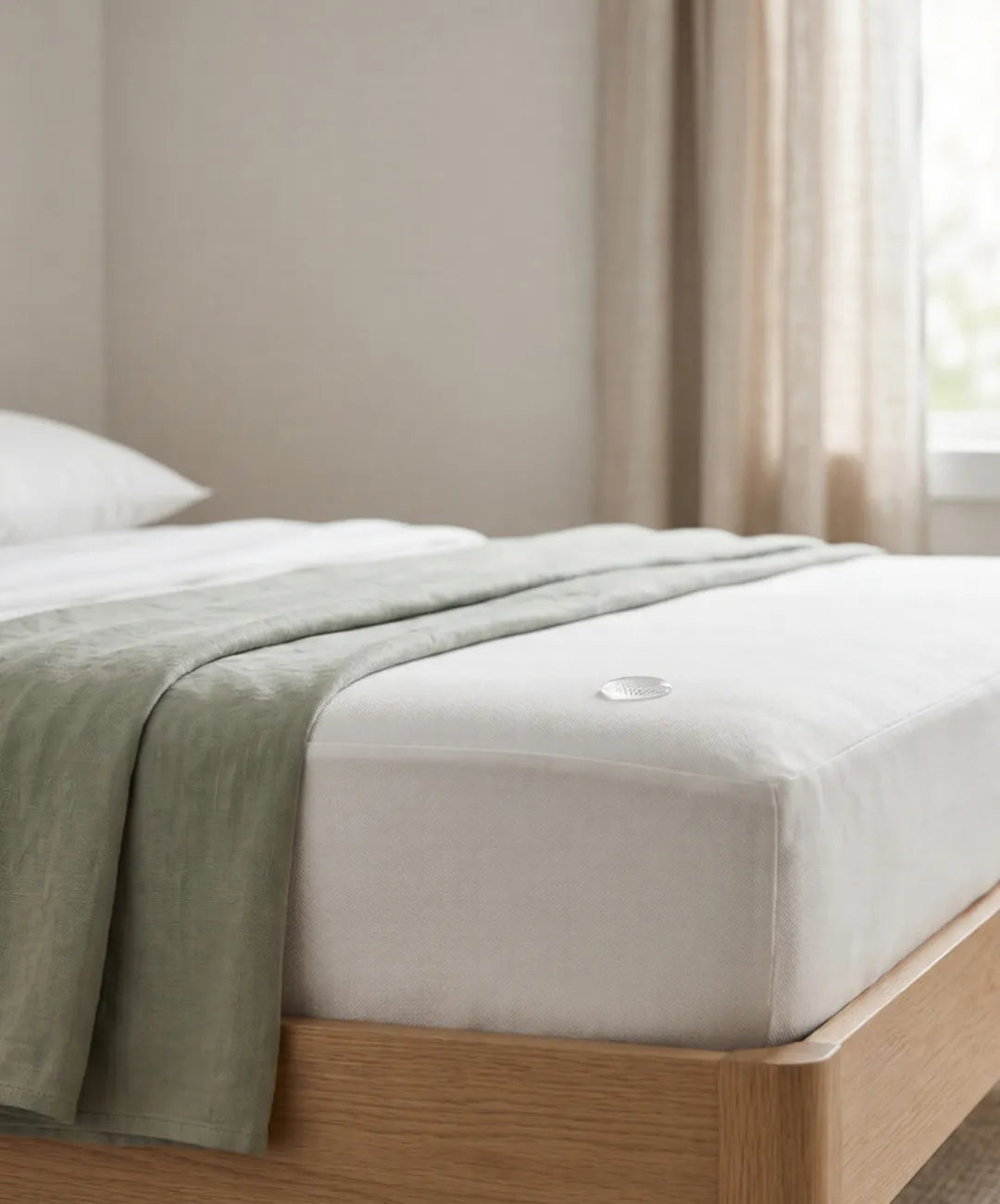 Waterproof mattress cover with water beading on the fabric - easy-clean protection for homes with kids and pets